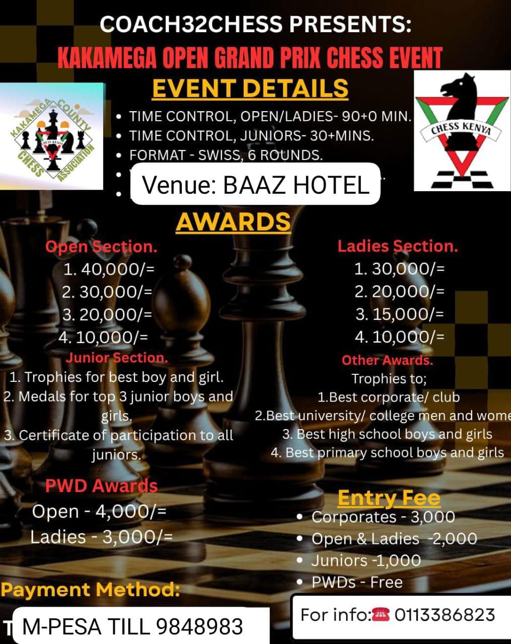 Kakamega Open Grand Prix Chess Event